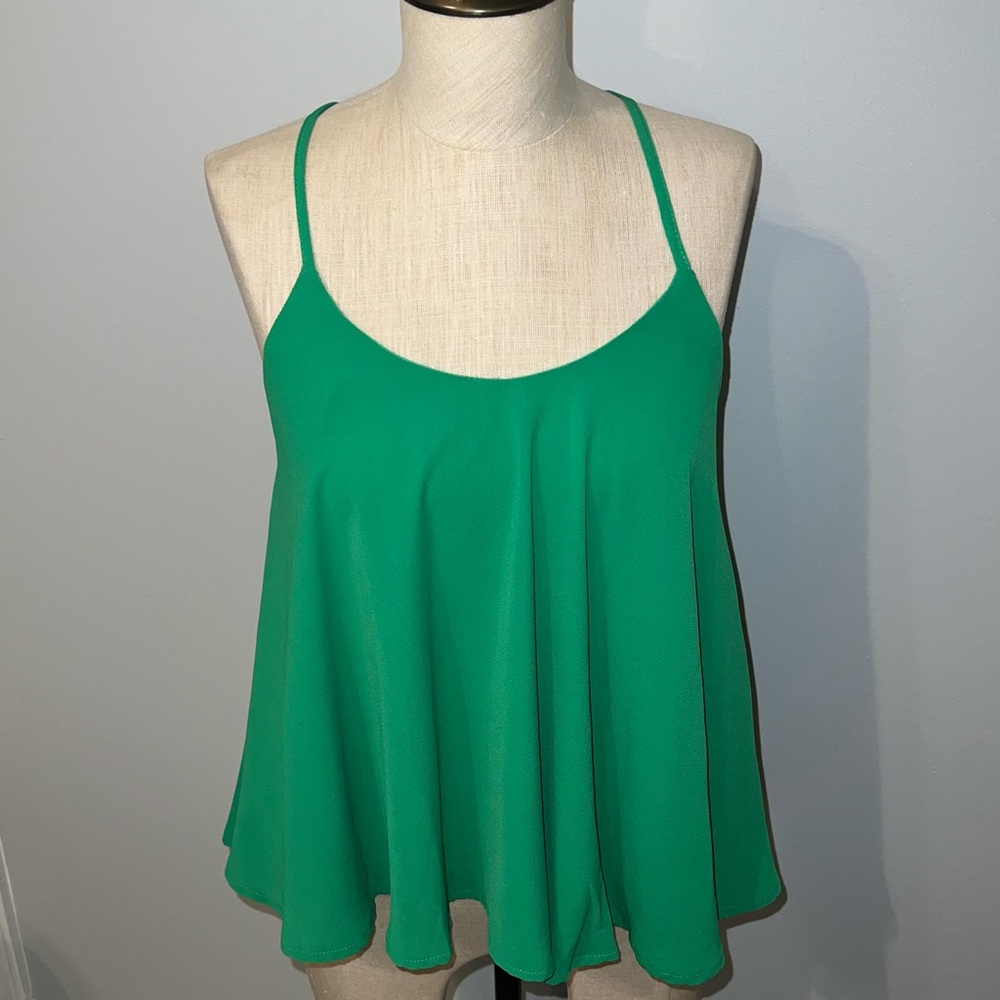 Magnolia Boutique Green Racerback Tank Top Size Medium